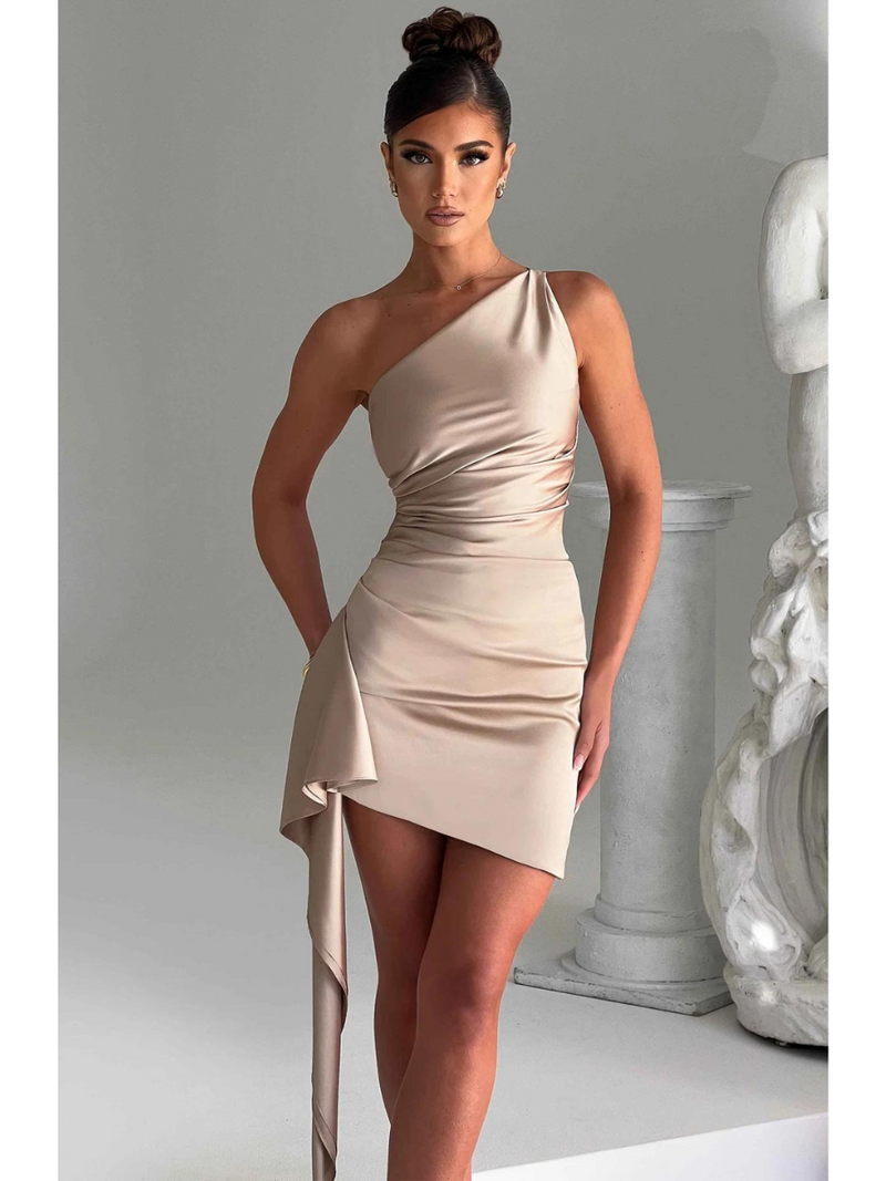 Vestido Curto de Cetim Avery