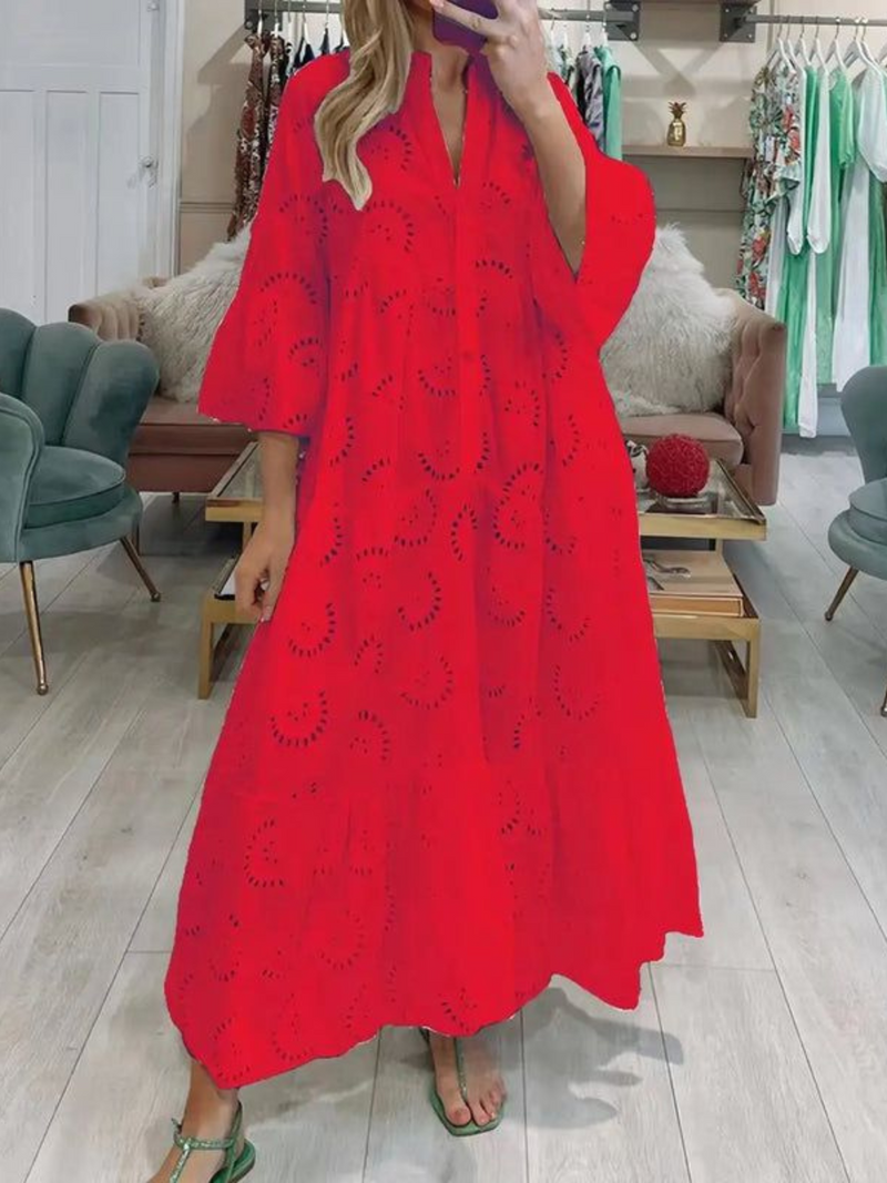 Vestido Longo Verão Com Mangas Lezi
