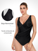 Maiô Modelador Juliana Com Decote em V Profundo