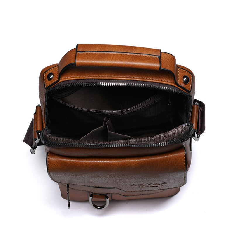 Bolsa De Couro Masculina Crossbody - Estilo Versátil