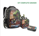 Kit Mochila Escolar e Estojo Minecraft