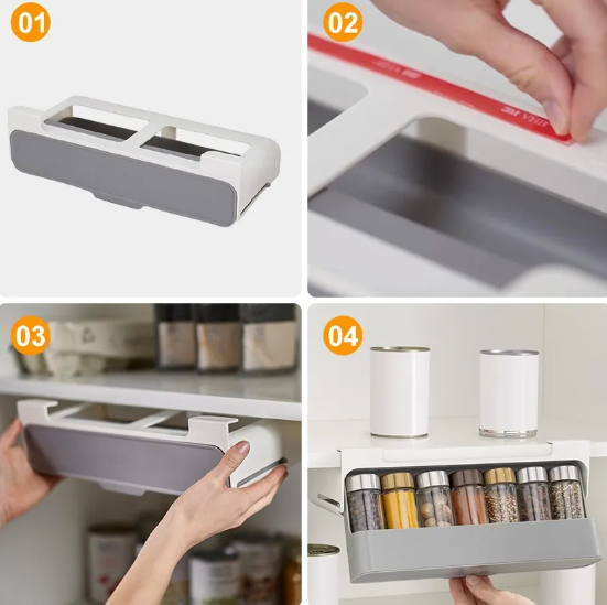 Porta Temperos e Condimentos com Gaveta para Armário | Organize sua Cozinha com Estilo