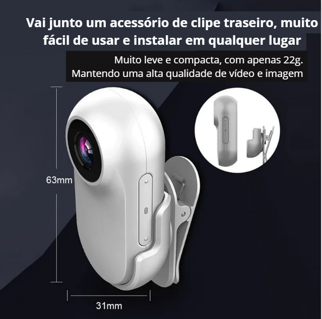 Mini Câmera Portátil 1080P Full HD