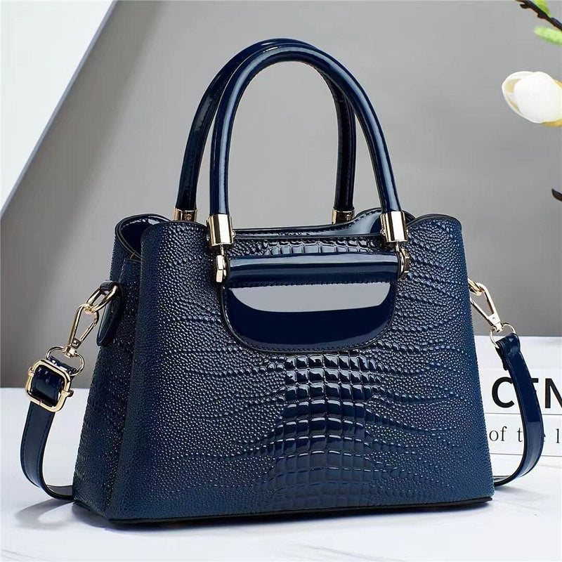 Bolsa Feminina em Couro Legítimo Texturizada Crocodilo - Classica Lux