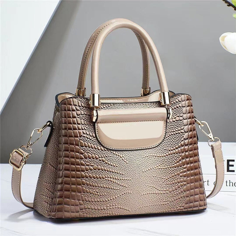 Bolsa Feminina em Couro Legítimo Texturizada Crocodilo - Classica Lux