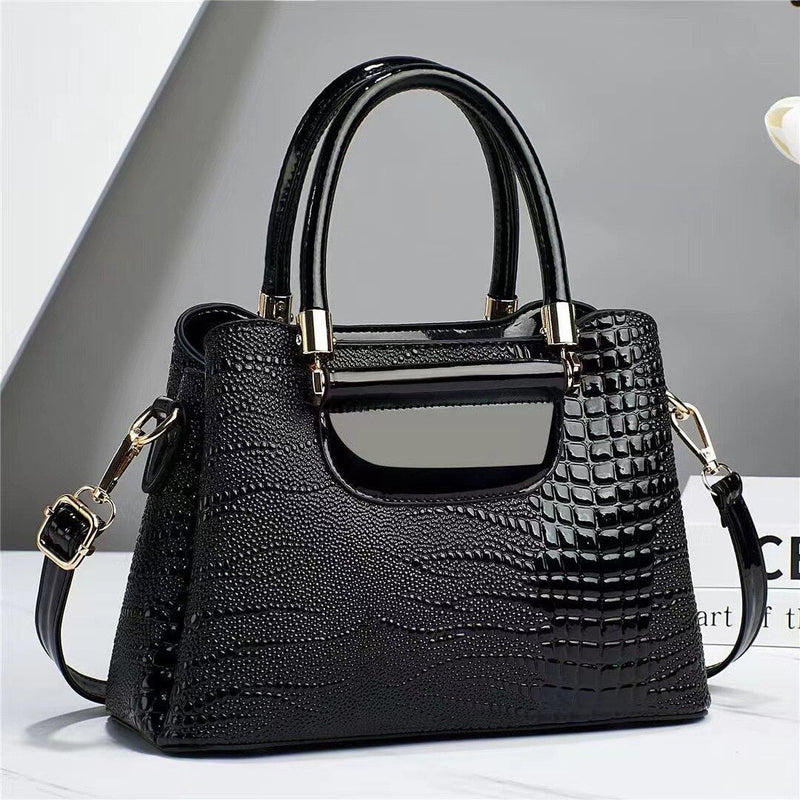 Bolsa Feminina em Couro Legítimo Texturizada Crocodilo - Classica Lux