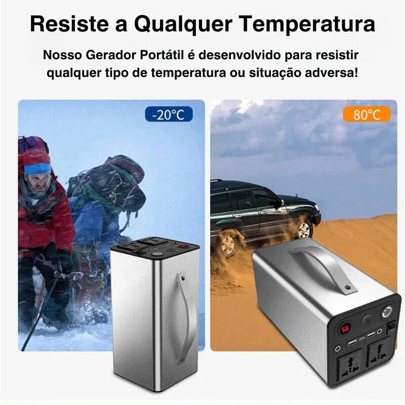 Gerador de Energia Portátil e Silencioso - 300W
