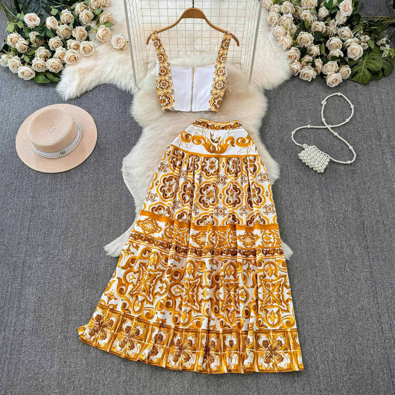 Conjunto de Cropped e Saia Grécia - OÁSIS