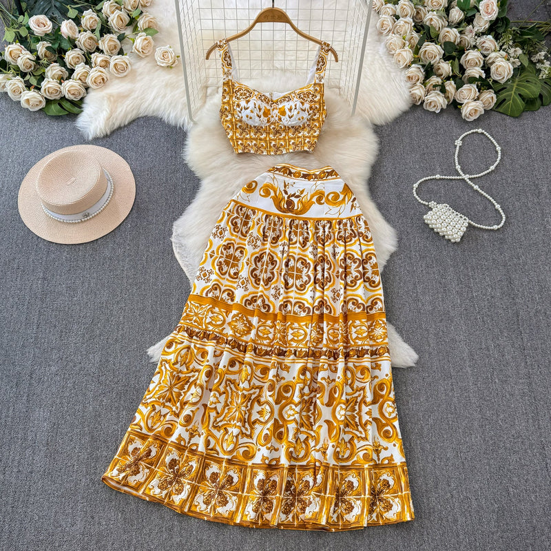 Conjunto de Cropped e Saia Grécia - OÁSIS