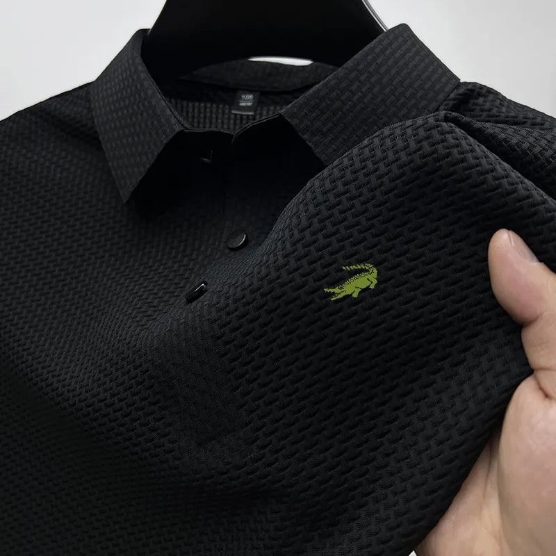 Camisa Polo Masculina de Algodão com Botão - Tecido Respirável