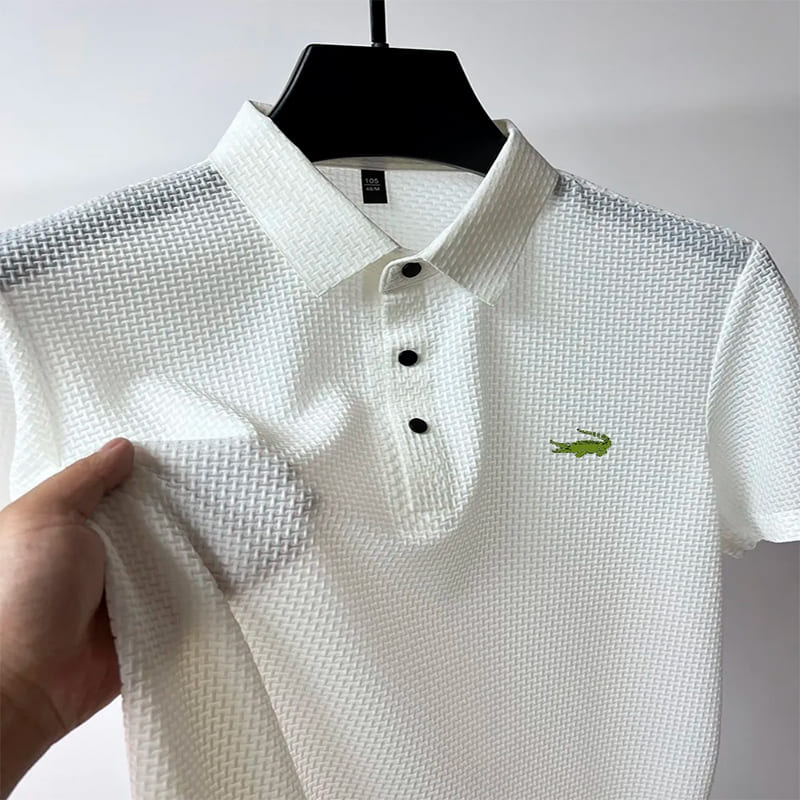 Camisa Polo Masculina de Algodão com Botão - Tecido Respirável