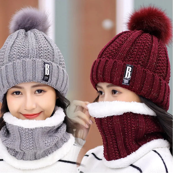 Touca Feminina de Inverno + Cachecol BRINDE