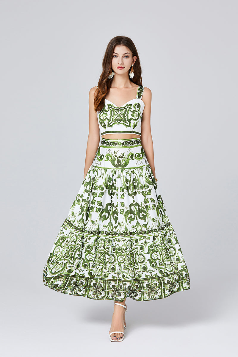 Conjunto de Cropped e Saia Grécia - OÁSIS