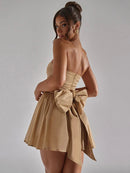 Vestido Curto Sem Alças de Brilho Glam Luxo