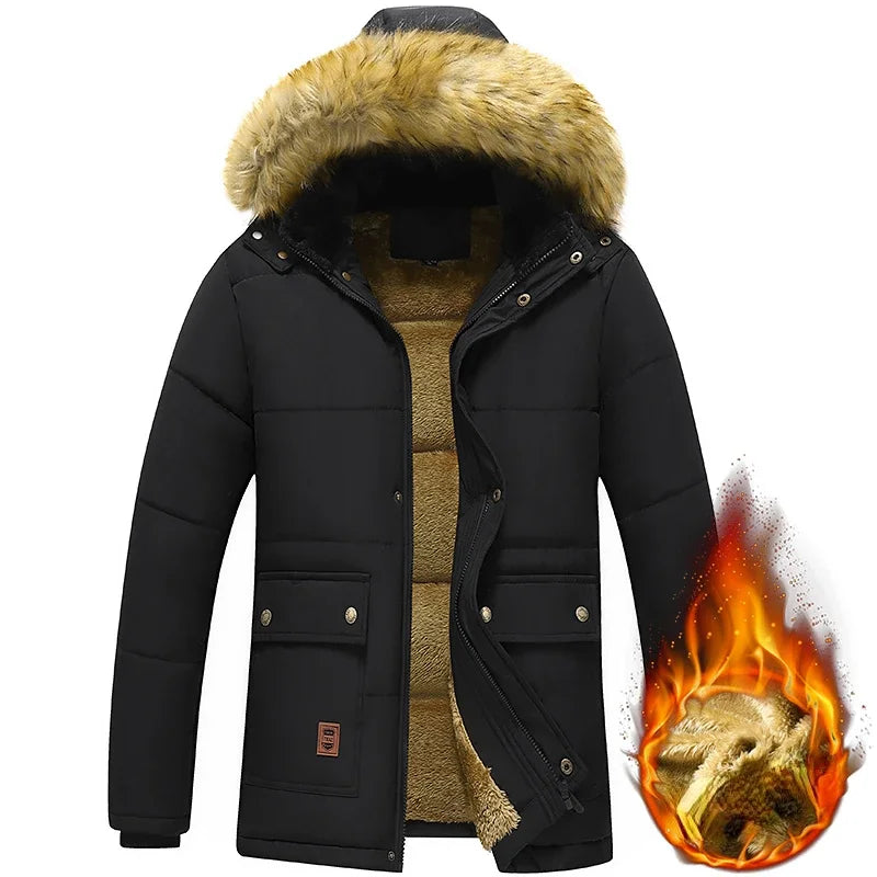 Jaqueta Parka Masculina com Capuz Removível