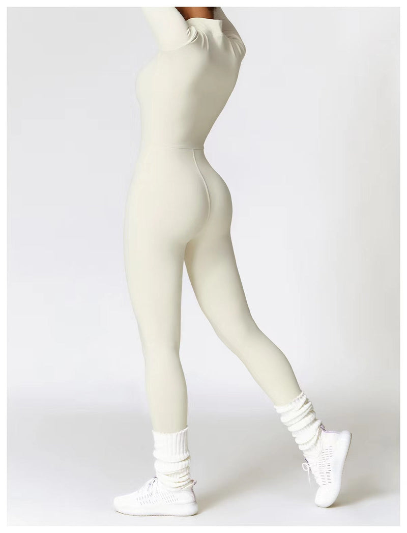 Macacão Longo de Manga Longa Com Zíper Waffle Trainer