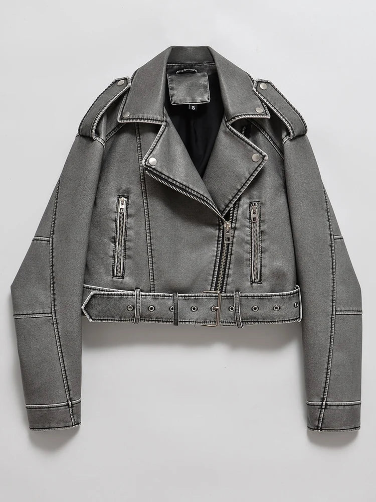 Jaqueta de Couro Feminina - Biker Retro