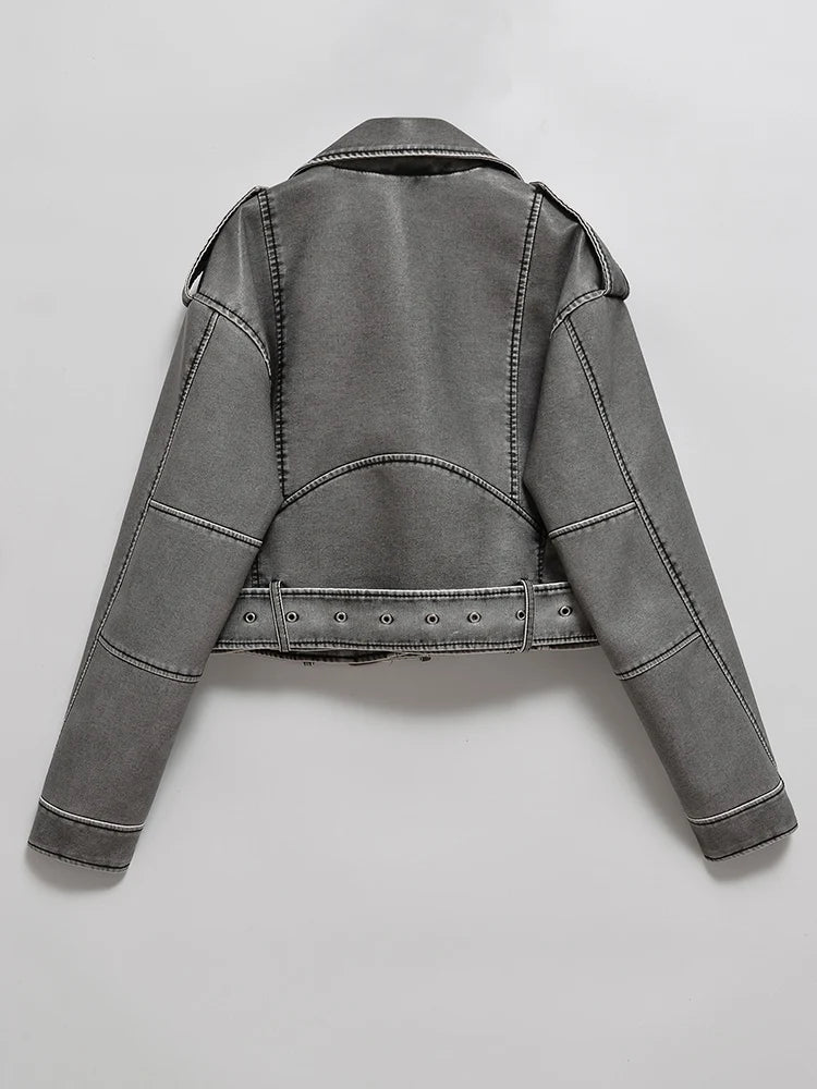 Jaqueta de Couro Feminina - Biker Retro