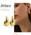 Brinco Hailey — Aço Inoxidável Dourado e Prata