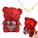 Urso Rotativo com Rosa Real & Colar de Coração Personalizado 🧸