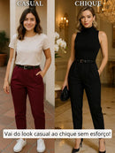 Calça Jogger Cenoura em Alfaiataria com Cinto