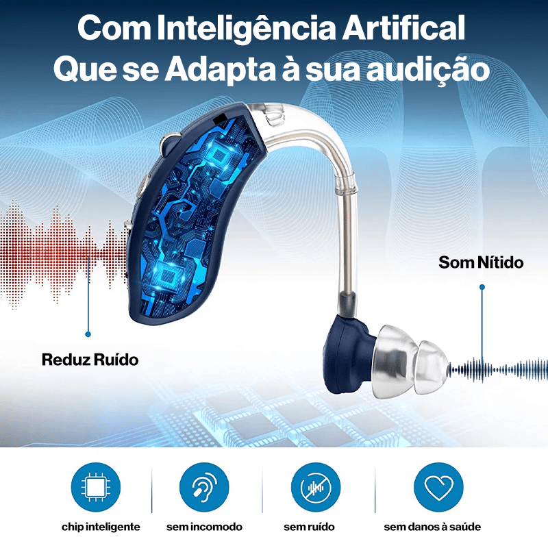 Aparelho Auditivo Recarregável Com Bluetooth