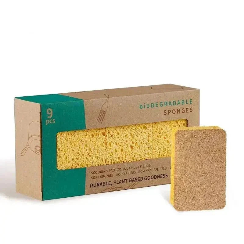 Kit 18 Esponjas de Cozinha Biodegradáveis Premium (duram até 18 meses)