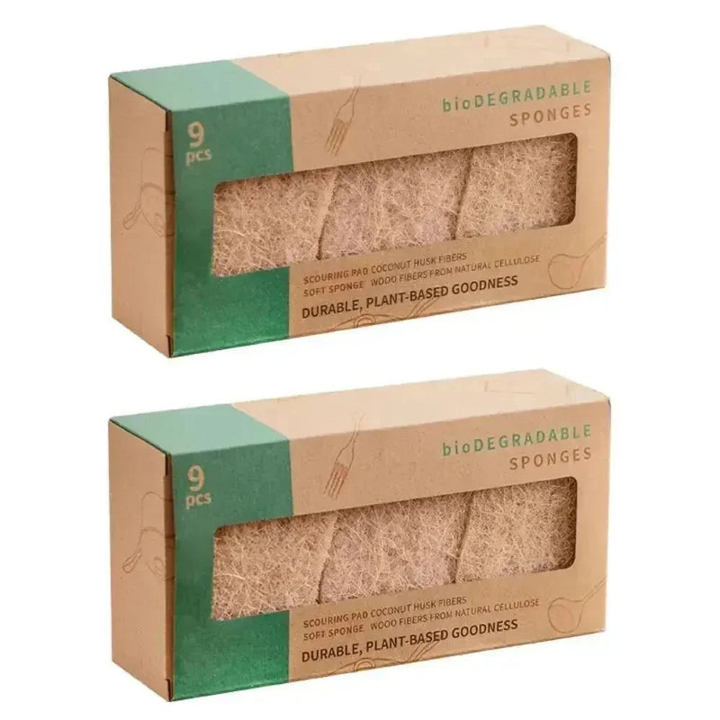 Kit 18 Esponjas de Cozinha Biodegradáveis Premium (duram até 18 meses)