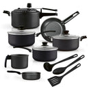 Jogo de Panelas Completo Preto Antiaderente 10 Peças Alumínio Magnific - Panelux