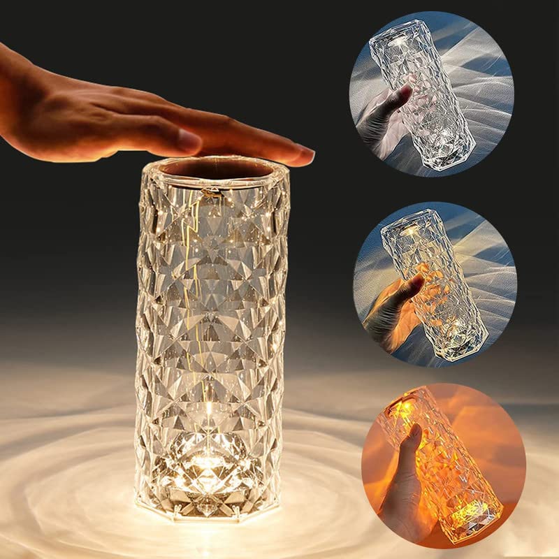 LUMINÁRIA LED DIAMOND CRISTAL, 16 CORES, TOUCH, USB - Unique Store