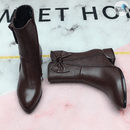 Bota Feminina de  Couro de Cano Médio - Estilo Glacial