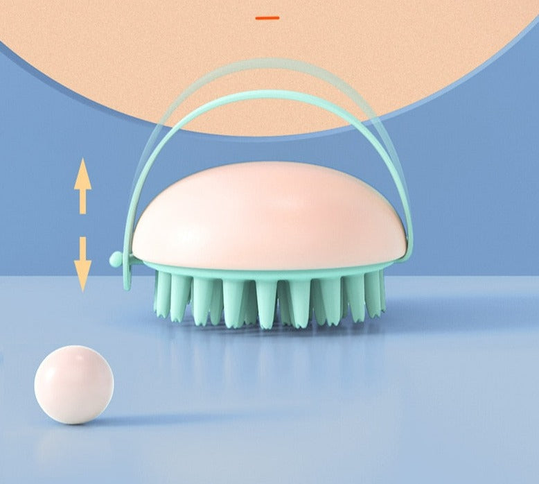 ESCOVA DE SILICONE PARA LAVAR E TRATAR O COURO CABELUDO