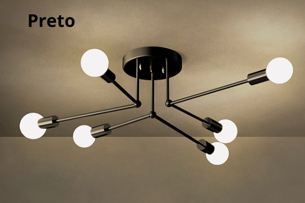 Lustre Elegante De Ferro Forjado -Lumière