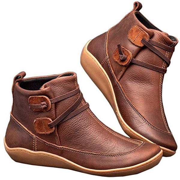 Bota Feminina Confortável de Couro Cano Curto - Comfort