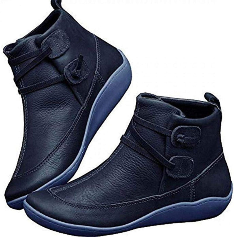 Bota Feminina Confortável de Couro Cano Curto - Comfort