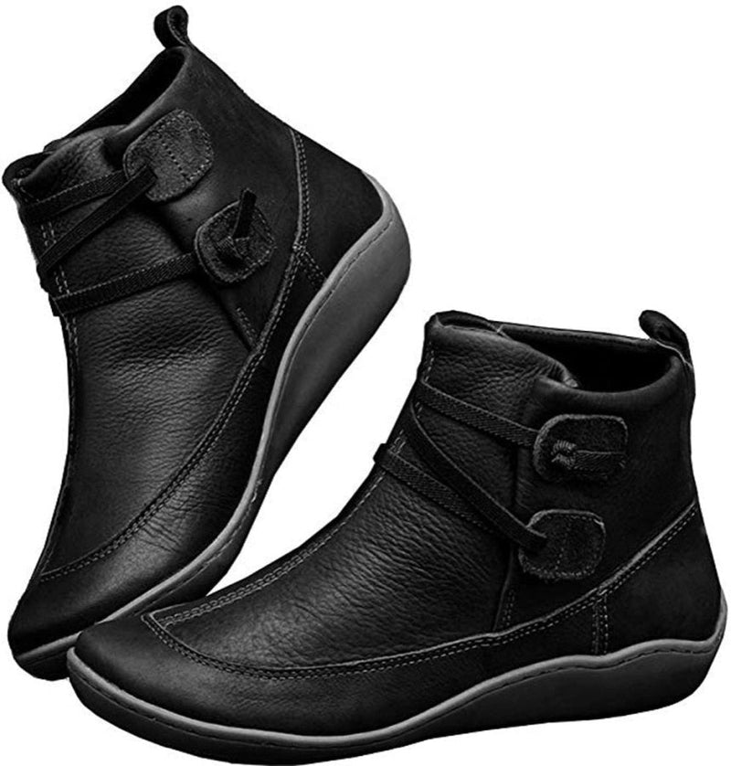 Bota Feminina Confortável de Couro Cano Curto - Comfort