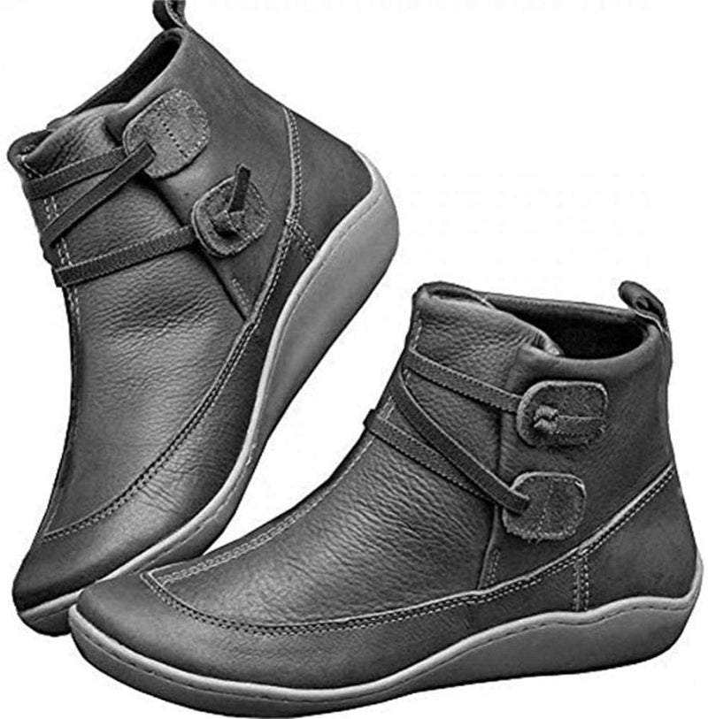 Bota Feminina Confortável de Couro Cano Curto - Comfort